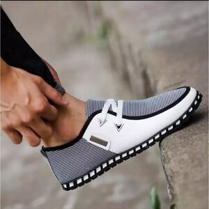 Men's fashion sneakers Men's Casual Shoes Loafers Slip-On White